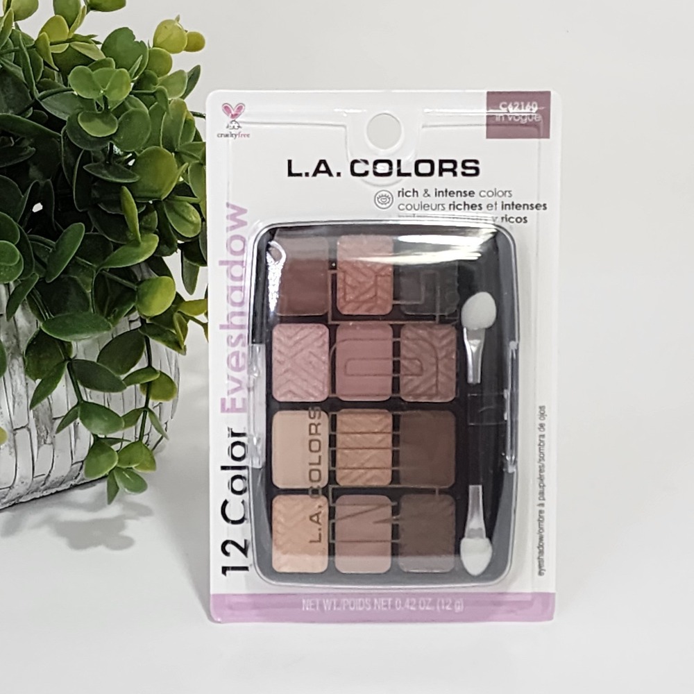 L.A. Colors 12 Color Eyeshadow Palette Nude In Vogue C62160